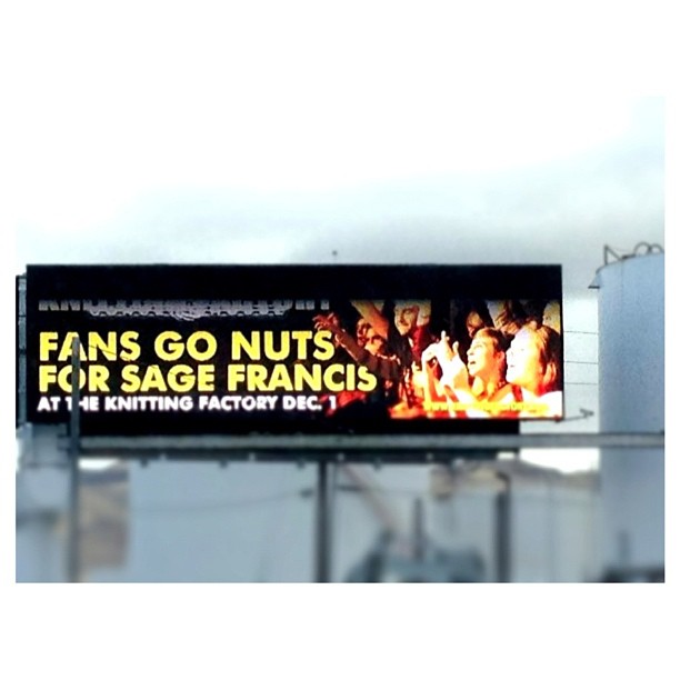 2011-12-15 I Shoot Reno Featured on I-80 Digital Billboard in Knitting Factory Ad
